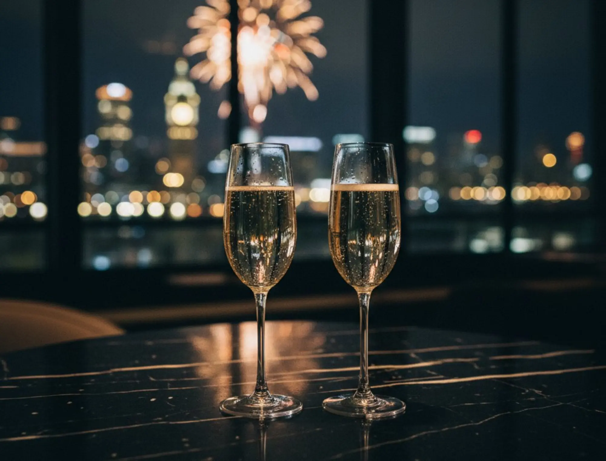 Coupes de champagne nouvel an Genève